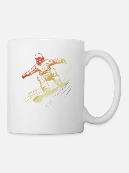 Snowboarder Retro Stil - Tasse - Weiß