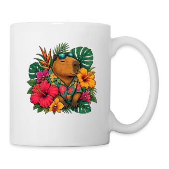 Ours hawaïen avec hibiscus - Mug blanc - blanc - Droite