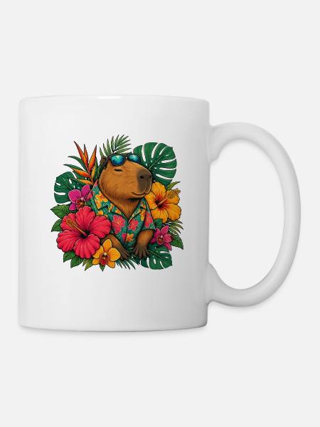 Hawaiianischer Bär mit Hibiskus - Tasse - Weiß