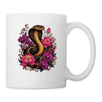 Magie du cobra et des fleurs - Mug blanc - blanc - Droite
