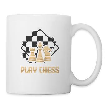 Schach Schachspieler Schachbrett - Tasse - Weiß - Rechts
