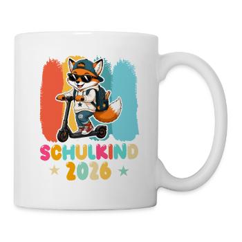 Einschulung Schulkind 2026 Junge Mädchen Fuchs - Tasse - Weiß - Rechts