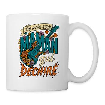 Je Suis Une Maman Qui Déchire Guitare Rock - Mug blanc - blanc - Droite