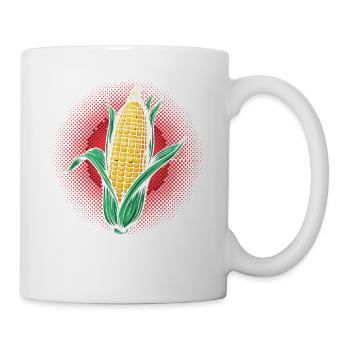 Colorful Corn on the Cob Retro Pop Style Vegetable Comic Look - Mug - white - Right