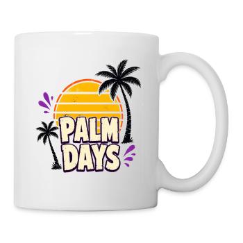 Palm Days – Retro sunset and palm trees - Mug - white - Right