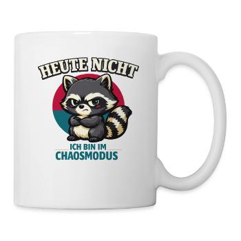 Heute nicht – frecher Waschbär im Chaosmodus - Tasse - Weiß - Rechts