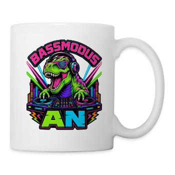 Mode basse activé – Dinosaures néon dans la cabine DJ - Mug blanc - blanc - Droite