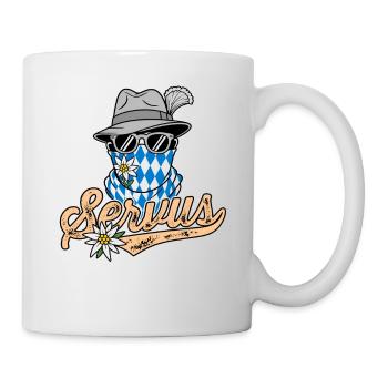 Homme bavarois à lunettes et chapeau bavarois Servus - Mug blanc - blanc - Droite