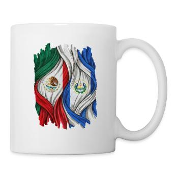 Fiers des drapeaux du Mexique et du Salvador - Mug blanc - blanc - Droite