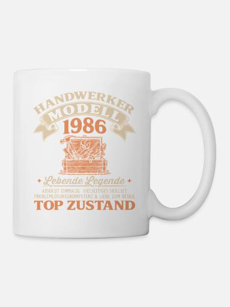 40. Geburtstag Handwerker Modell 1986 - Tasse - Weiß
