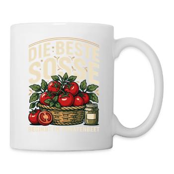 Tomatenbeet Soßenkunst - Tasse - Weiß - Rechts