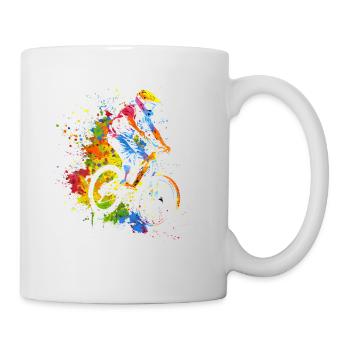 Cycliste VTT des années 90 - Mug blanc - blanc - Droite