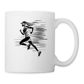 Dessin du coureur - Mug blanc - blanc - Droite