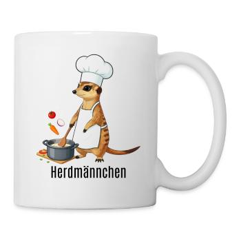 Herdmännchen Koch Gastronomie Beikoch Lustig  - Tasse - Weiß - Rechts