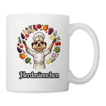 Herdmännchen Koch Gastronomie Beikoch Lustig  - Tasse - Weiß - Rechts