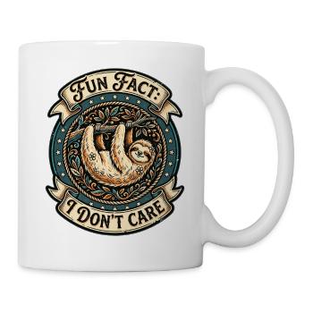 Funny sarcastic fun fact I don't care - Mug - white - Right