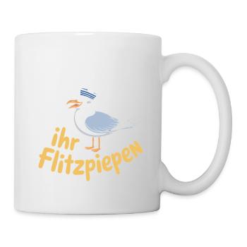 Moin Ihr Flitzpiepen Norddeutsch Hamburg Büro Moin - Tasse - Weiß - Rechts