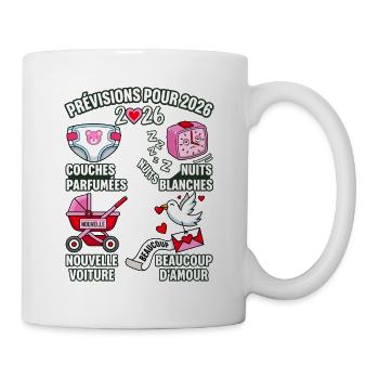 Prévisions 2026 Annonce Grossesse Humour - Mug blanc - blanc - Droite