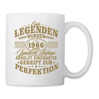 1966 Jahrgang geboren Legenden 60 Geburtstag - Tasse - Weiß - Rechts