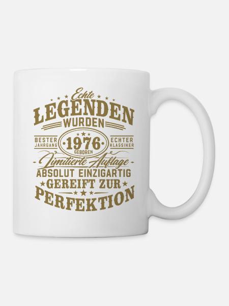 1976 Jahrgang geboren Legenden 50 Geburtstag - Tasse - Weiß