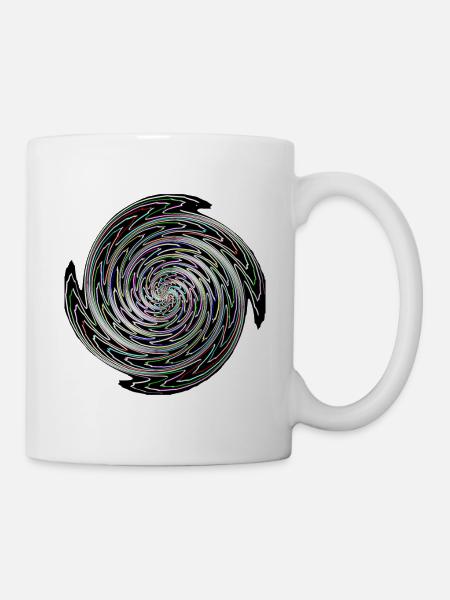 Farbwirbel Vortex Spiral - Tasse - Weiß
