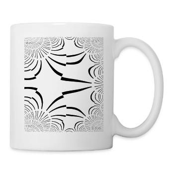 Radial-Fingerprint Muster - Tasse - Weiß - Rechts