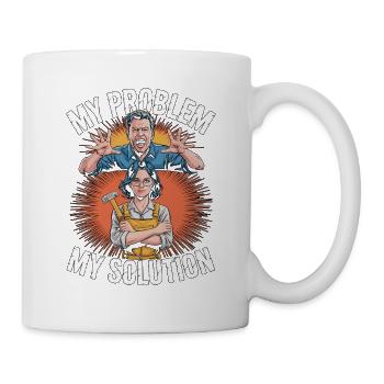 Ébéniste : mon problème, ma maman pictogramme, papa. - Mug blanc - blanc - Droite