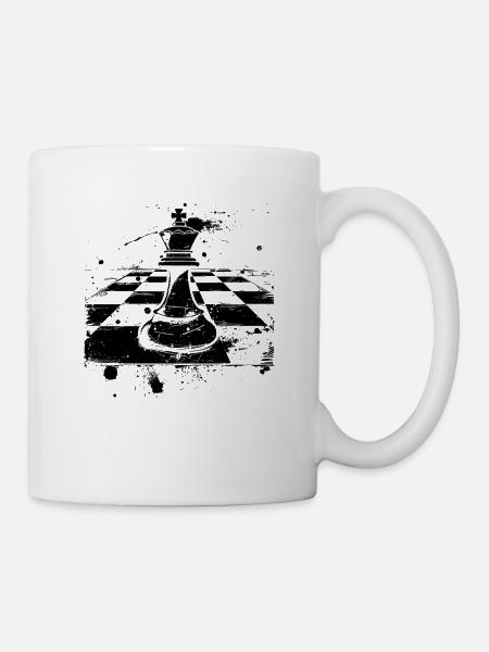 Schachfigur Streetart - Tasse - Weiß
