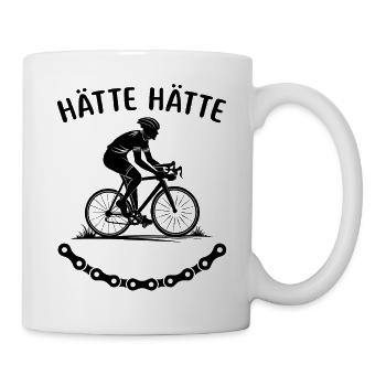 Hätte Hätte Fahrradkette lustige Fahrrad Sprüche - Tasse - Weiß - Rechts