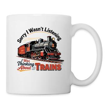 Nostalgic Steam Locomotive Illustration - Mug - white - Right