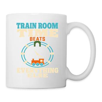 Zugzimmer Modellbahn Modellbahn Papa Geschenk - Tasse - Weiß - Rechts