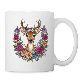Deer Flowers Folk Festival Traditional Costumes Replacement Gift - Mug - white - Right