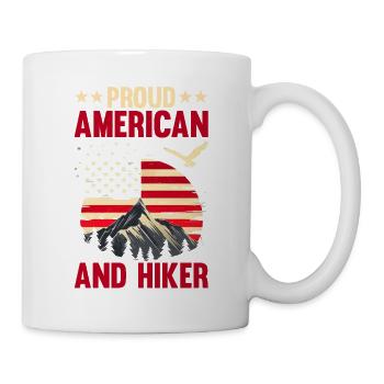 Hiking Patriotic Mountain Trail Backpacking Americ - Tasse - Weiß - Rechts