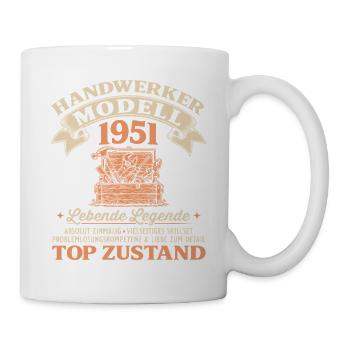 75. Geburtstag Handwerker Modell 1951 - Tasse - Weiß - Rechts
