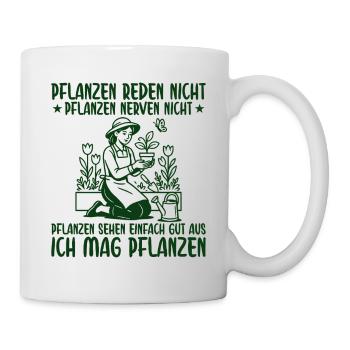 Pflanzen Nerven nicht Retro Gärtnerin - Tasse - Weiß - Rechts