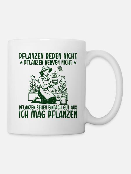 Pflanzen Nerven nicht Retro Gärtnerin - Tasse - Weiß