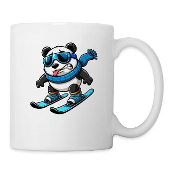 Panda Skier Humor d’hiver drôle - Mug blanc - blanc - Droite
