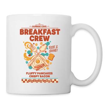 Équipe du petit-déjeuner, brunch drôle, café, pancakes, nourriture - Mug blanc - blanc - Droite