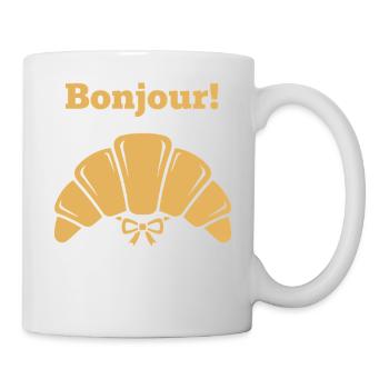 Breakfast Bonjour Funny Brunch Coffee Pancake - Mug - white - Right