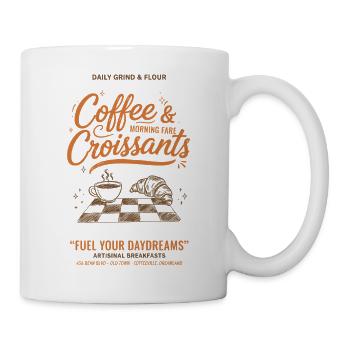 Coffee And Croissants Breakfast Brunch - Mug - white - Right