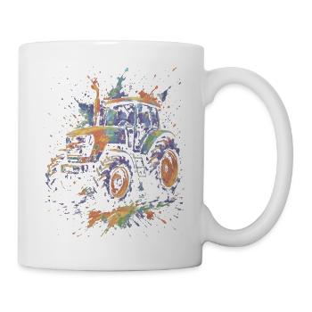 Tracteur Agricole Multicolore Splash Art - Mug blanc - blanc - Droite