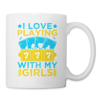 Les amateurs de jeux d’argent adorent jouer avec mes filles au casino - Mug blanc - blanc - Droite