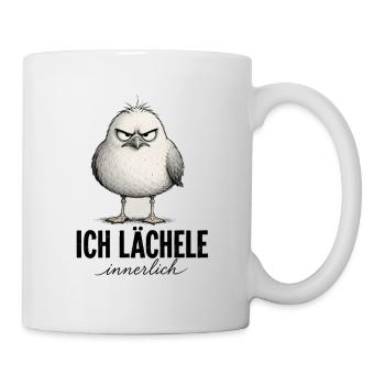  Ich Lächele Innerlich Lustiger Mürrischer Vogel - Tasse - Weiß - Rechts