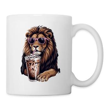 Leon avec des lunettes de soleil roses - Mug blanc - blanc - Droite