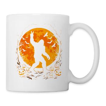 Halloween, Bigfoot, Lune, Citrouille - Mug blanc - blanc - Droite