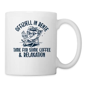 Offiziell in Rente Zeit für Kaffee - Tasse - Weiß - Rechts