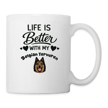 La vie est meilleure avec le Berger Belge - Mug blanc - blanc - Droite
