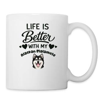 La vie est meilleure avec mon Alaskan - Mug blanc - blanc - Droite