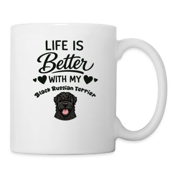 La vie est meilleure avec mon noir - Mug blanc - blanc - Droite