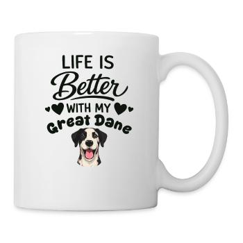 La vie est meilleure avec mon Dogue allemand - Mug blanc - blanc - Droite